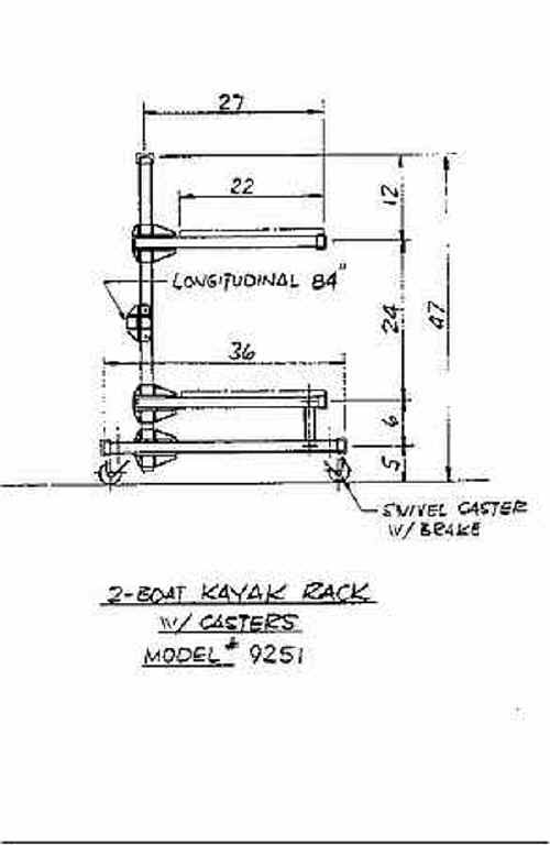 Seitech Rack for 2 kayaks with casters