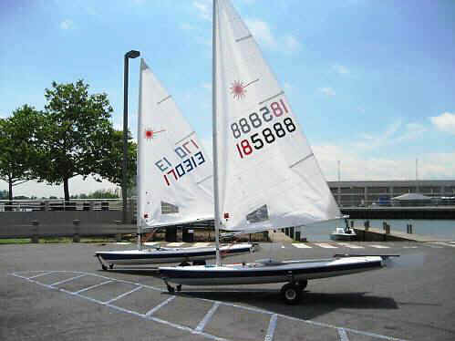 Seitech Dollies with Twin Laser Sailboats 