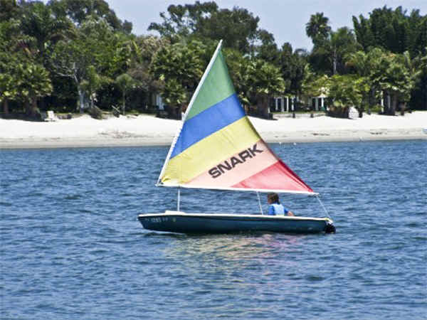 Super Snark sailboat in action on the ocean
