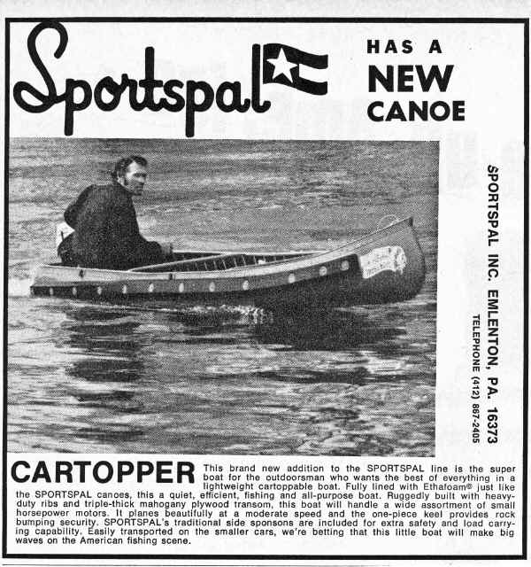 Sportspal Vinatage ad from 1974 - Cartopper Version - X-13
