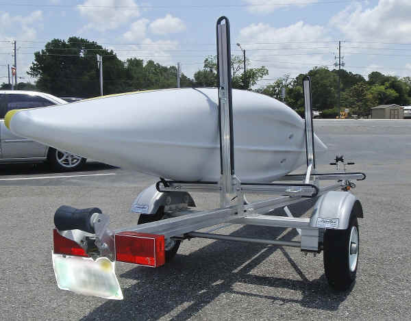 Trailex SUT-200-S Trailer Shown With Dual Kayak Conversion Kit and One Kayak