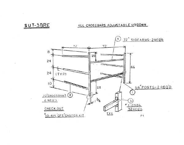 Trailex Rack Outline  SUT-3BRE Extension for Box racks