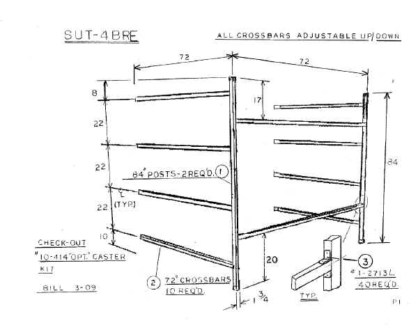 Trailex Rack Outline  SUT-4BRE Box Rack Extension