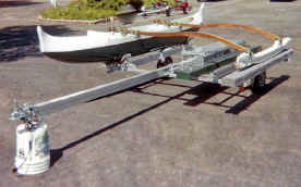 Trailex SUT-450-I  Trailer with a 12' Hawaiian Outrigger Canoe